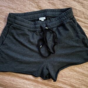 Splendid Dark Charcoal Knit Drawstring Women's Athletic Shorts